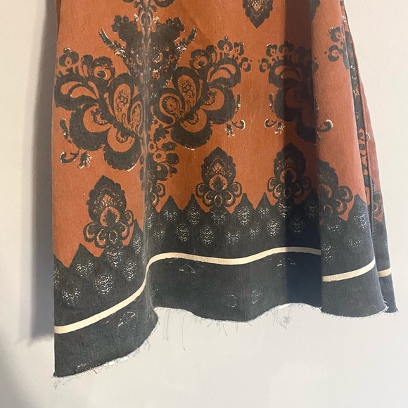 NEW RARE Free People Just Float On Printed Flare Jeans Size 25 Rust Combo - Picture 9 of 16